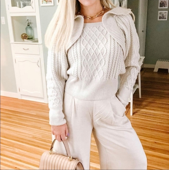 Blogger Fave! H&M Flounce Cable Knit Ruffle Sleeve Sweater - Picture 8 of 11